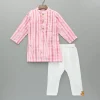 Outlet Pink Printed Embroidered Kurta With Pyjama BOY Indian Ethnic Wear | Ethnic Sets