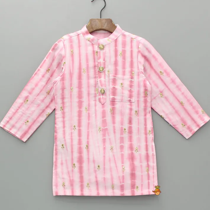 Outlet Pink Printed Embroidered Kurta With Pyjama BOY Indian Ethnic Wear | Ethnic Sets