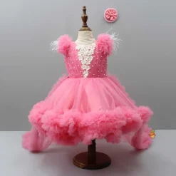 Clearance Pink Ruffle Dress With Matching Bow And Hairclip Dresses & Sets | Dresses