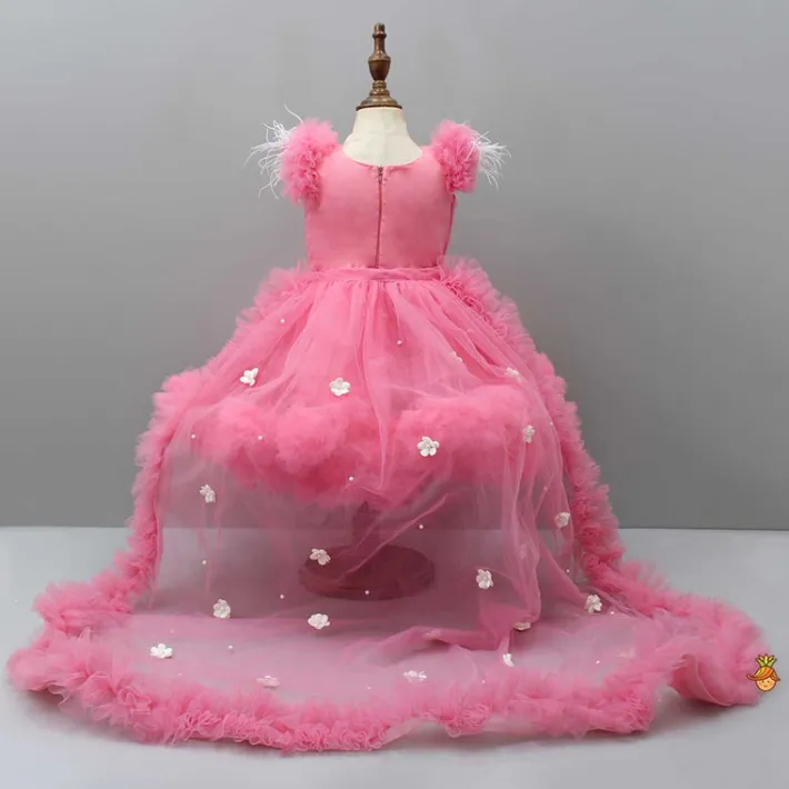 Clearance Pink Ruffle Dress With Matching Bow And Hairclip Dresses & Sets | Dresses