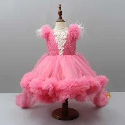 Clearance Pink Ruffle Dress With Matching Bow And Hairclip Dresses & Sets | Dresses