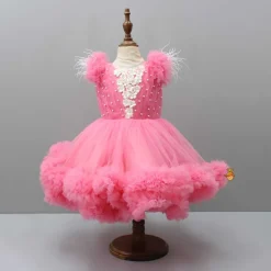 Clearance Pink Ruffle Dress With Matching Bow And Hairclip Dresses & Sets | Dresses