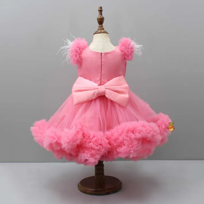 Clearance Pink Ruffle Dress With Matching Bow And Hairclip Dresses & Sets | Dresses