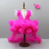 Best Pink Ruffle Trail Dress With Detachable Bow And Swirled Bowie Head Band Dresses & Sets | Dresses
