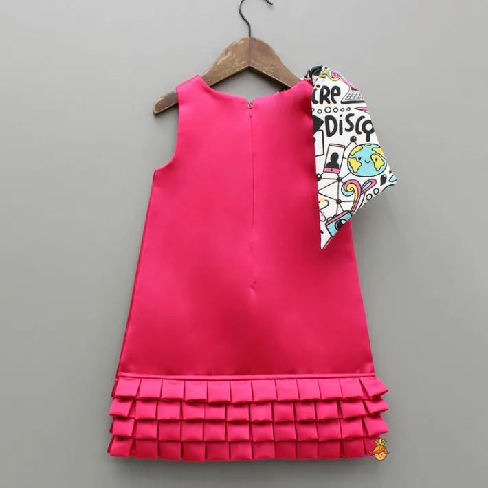 Outlet Pink Satin Frill Dress With Bow Dresses & Sets | Dresses