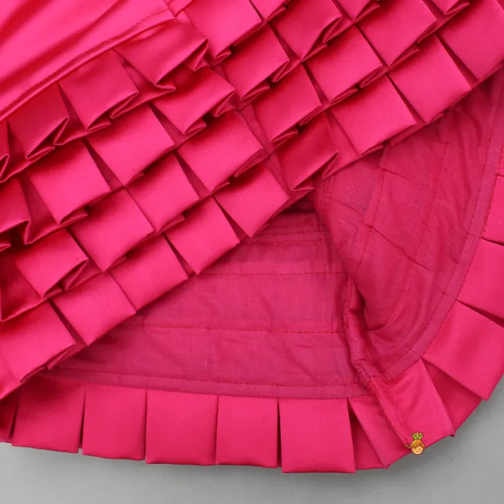 Outlet Pink Satin Frill Dress With Bow Dresses & Sets | Dresses