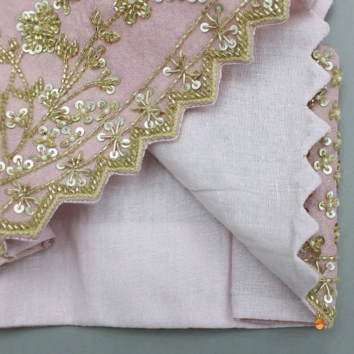 Discount Pink Shimmery Sequin Embroidered Top With Flared Lehenga And Matching Dupatta Ethnic Wear | Lehengas & Ghagras