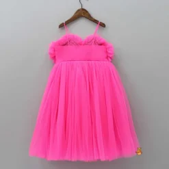 Clearance Pink Strappy Net Gown Dresses & Sets | Gowns