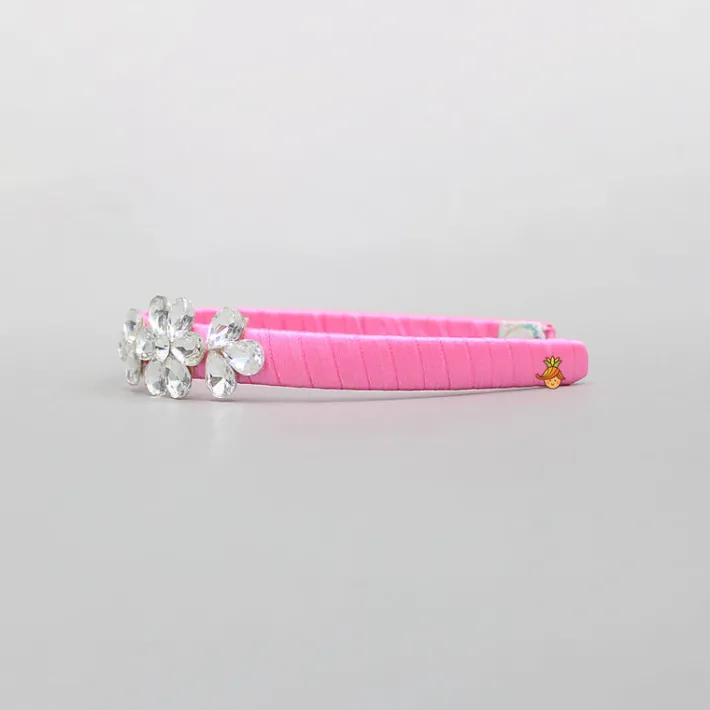 Best Pink Studded Flowers Design Hairband Hair Accessories | Hair Bands
