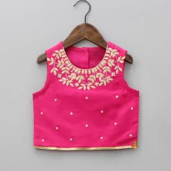 Fashion Pink Top With Floral Printed Skirt And Dupatta Ethnic Wear | Lehengas & Ghagras