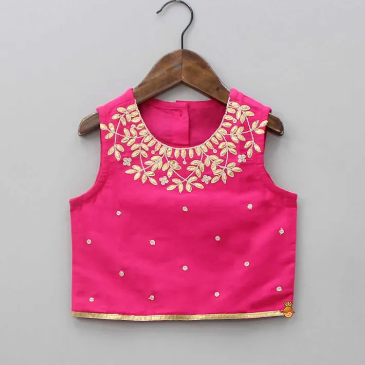 Fashion Pink Top With Floral Printed Skirt And Dupatta Ethnic Wear | Lehengas & Ghagras