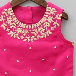 Fashion Pink Top With Floral Printed Skirt And Dupatta Ethnic Wear | Lehengas & Ghagras