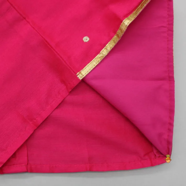 Fashion Pink Top With Floral Printed Skirt And Dupatta Ethnic Wear | Lehengas & Ghagras