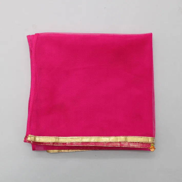 Fashion Pink Top With Floral Printed Skirt And Dupatta Ethnic Wear | Lehengas & Ghagras