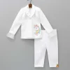 Best Pink Top With Unicorn Embroidered Scuba Blazer And Pant Dresses & Sets | Sets