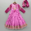 Fashion Pink Velvet Embroidered And Embellished Anarkali With Dupatta Ethnic Wear | Sarees & Anarkalis