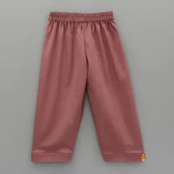 Outlet Pink Velvet Embroidered Kurti And Salwar Ethnic Wear | Churidars & Salwars