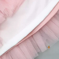 Best Pintuck Detailing And Frilly Layered Halter Neck Peach Dress With Matching Bowie Hair Band Dresses & Sets | Dresses
