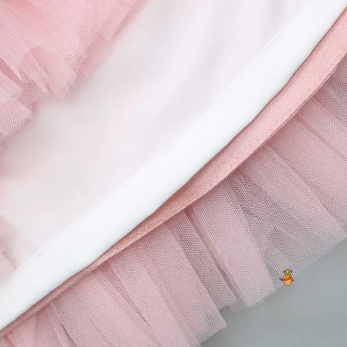 Best Pintuck Detailing And Frilly Layered Halter Neck Peach Dress With Matching Bowie Hair Band Dresses & Sets | Dresses