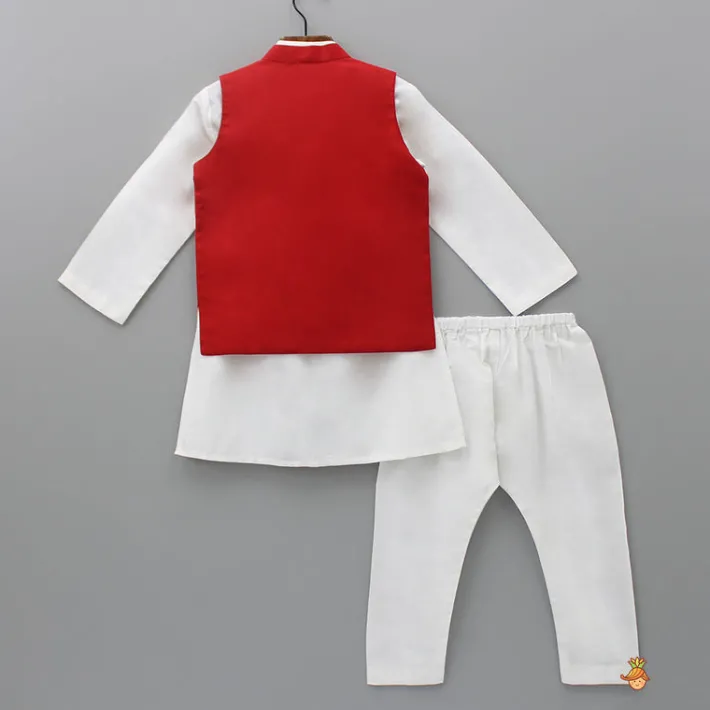 Best Plain Kurta And Thread Embroidered Jacket With Pyjama BOY Indian Ethnic Wear | Ethnic Sets