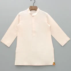 Outlet Plain Kurta With Embroidered Pink Jacket And Pyjama BOY Indian Ethnic Wear | Ethnic Sets