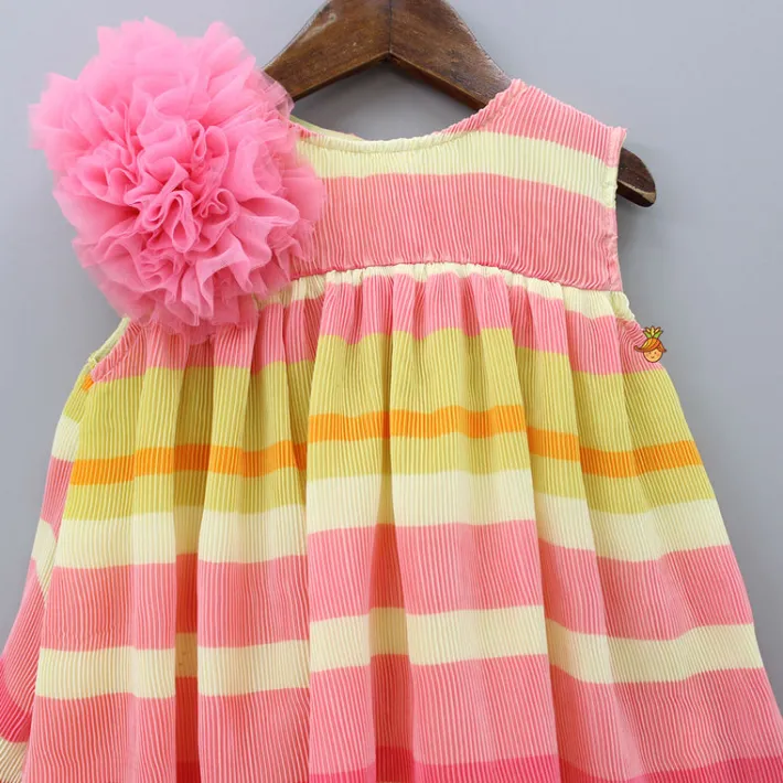 Best Pleated Crush Silk Multicolour Sleeveless Dress Dresses & Sets | Dresses