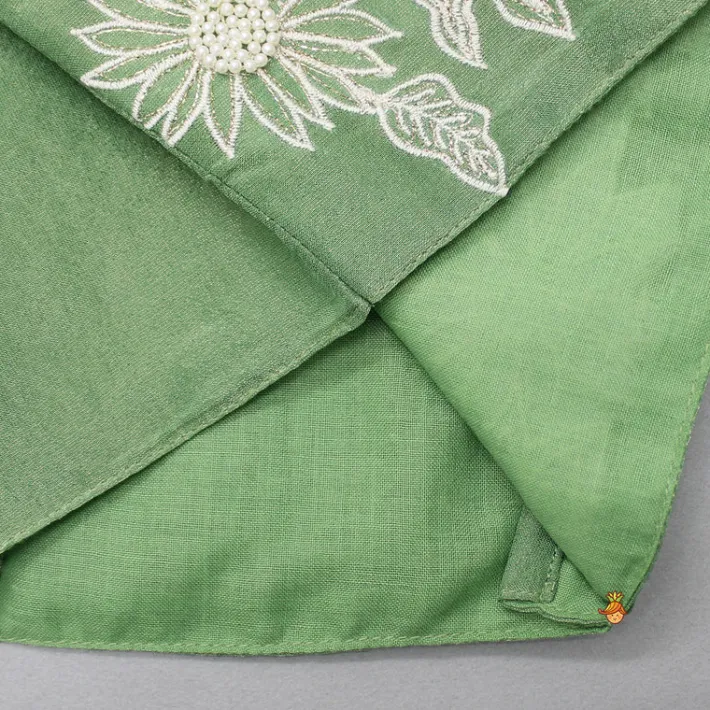 Sale Pleated Neckline Green Top And Fringes Tassels Enhanced Lehenga Ethnic Wear | Lehengas & Ghagras