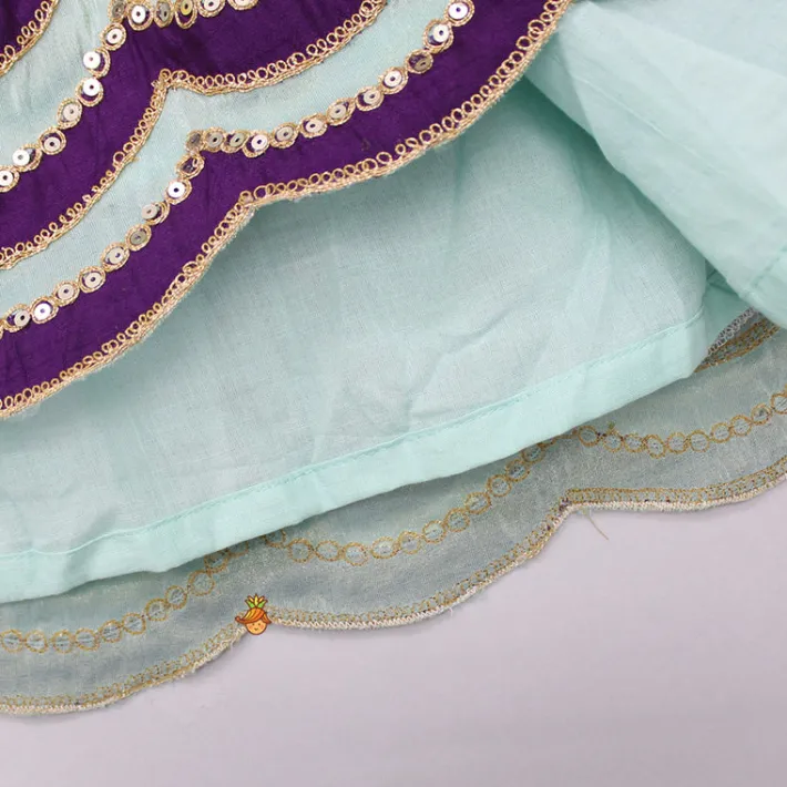 Online Pleated Neckline With Heavy Sequins Embroidered Top And Lehenga With Dupatta Ethnic Wear | Lehengas & Ghagras