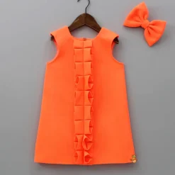 Discount Pleated Ruffled Design Scuba Dress With Matching Bowie Hair Clip Dresses & Sets | Dresses