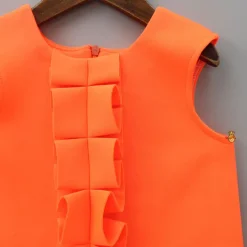 Discount Pleated Ruffled Design Scuba Dress With Matching Bowie Hair Clip Dresses & Sets | Dresses