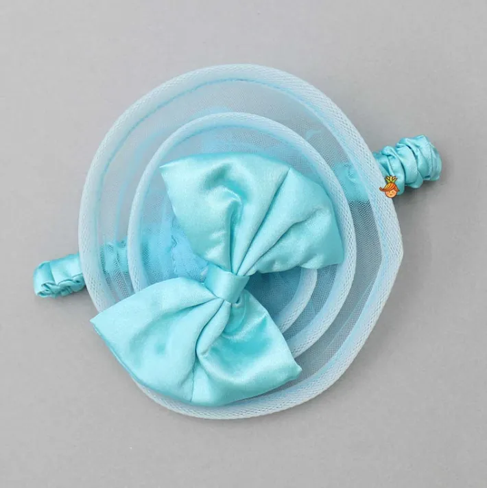 Discount Pleated Yoke Blue Dress With Detachable Trail And Matching Headband Dresses & Sets | Dresses