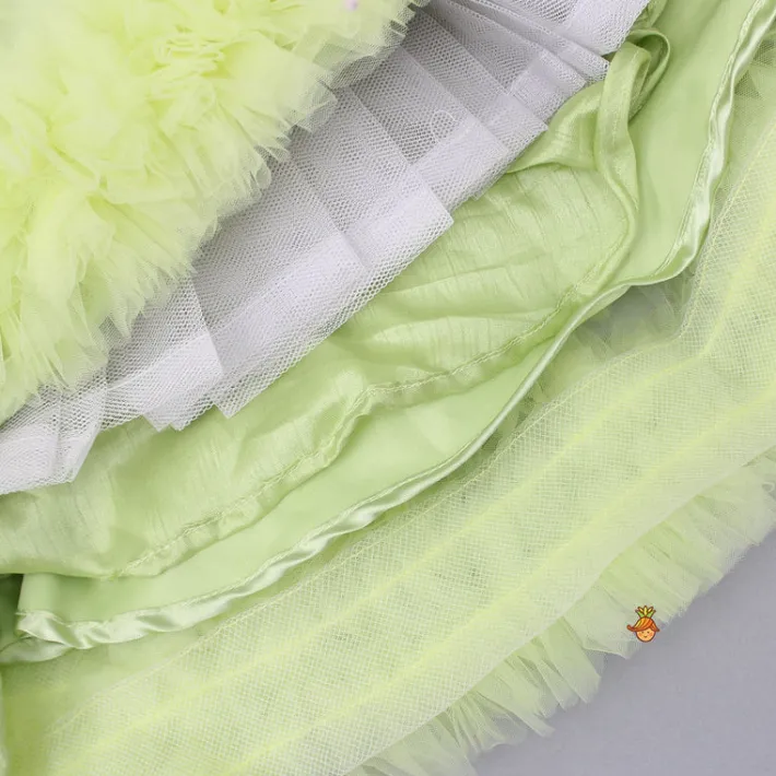 Clearance Pleated Yoke Green Dress With Detachable Trail And Matching Headband Dresses & Sets | Dresses