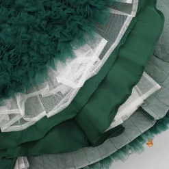 New Pleated Yoke Ruffled Green Fancy Gown Dresses & Sets | Gowns