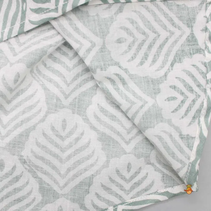 Fashion Pocket Detail Printed Collar Neck Green And White Shirt BOY Twinning Sets | Shirts & Tees