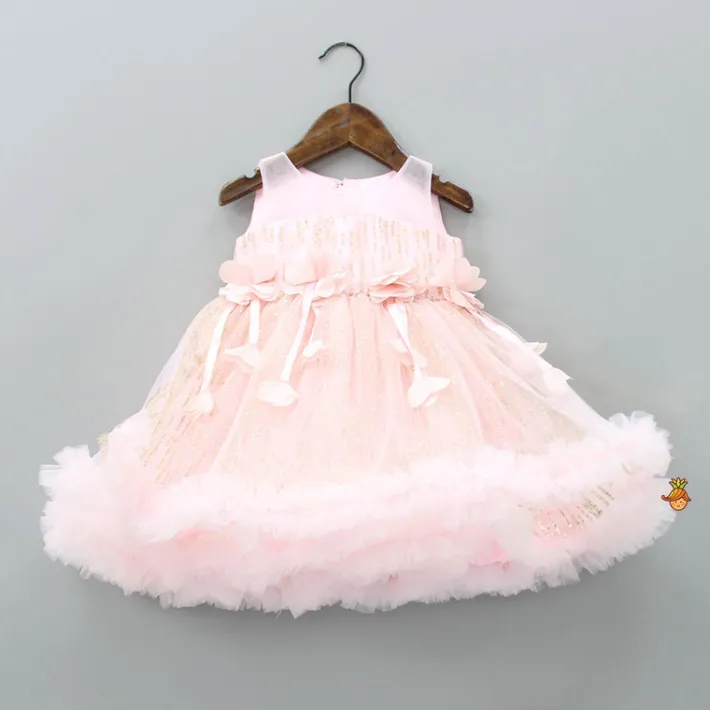 Hot Pretty Shimmery Dress With Matching Booties And Hair Clip Baby Essentials | Infant Clothing