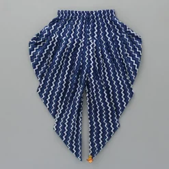 Hot Printed Blue Crop Top With High Low Jacket And Dhoti Ethnic Wear | Dhotis & Patialas