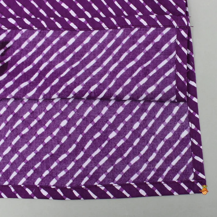 Fashion Printed Cotton Purple Kurta And Pyjama BOY Twinning Sets | Indian Ethnic Wear