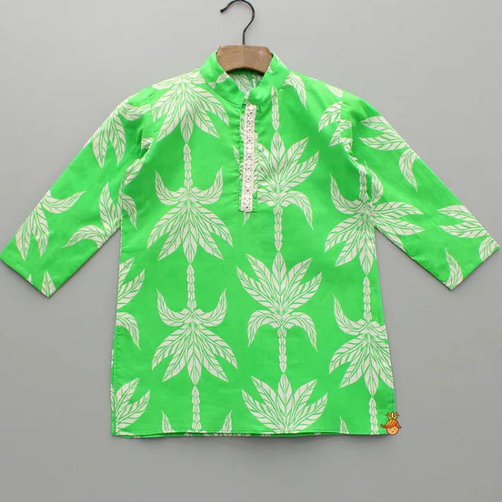 New Printed Green Kurta With Pyjama BOY Indian Ethnic Wear | Ethnic Sets