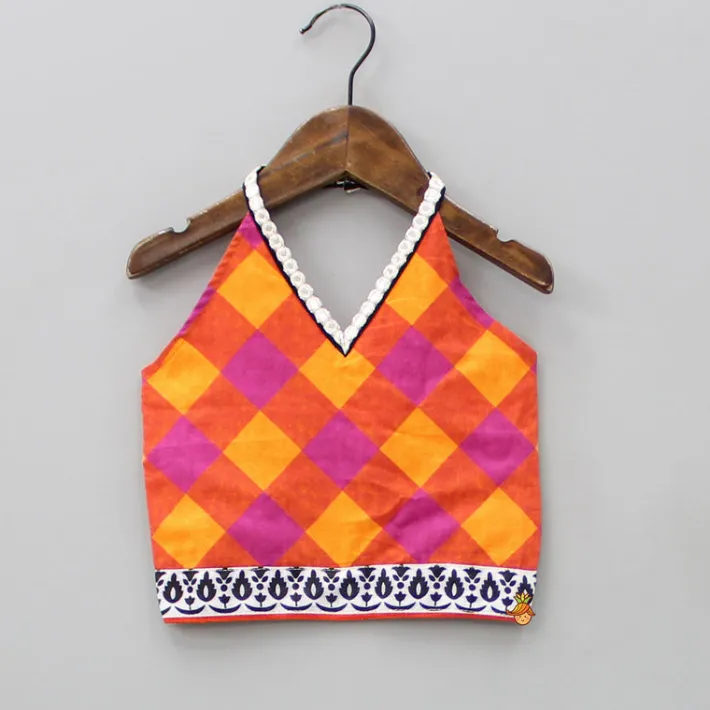 Hot Printed Halter Neck Top With Pink Palazzo Ethnic Wear | Palazzos & Shararas