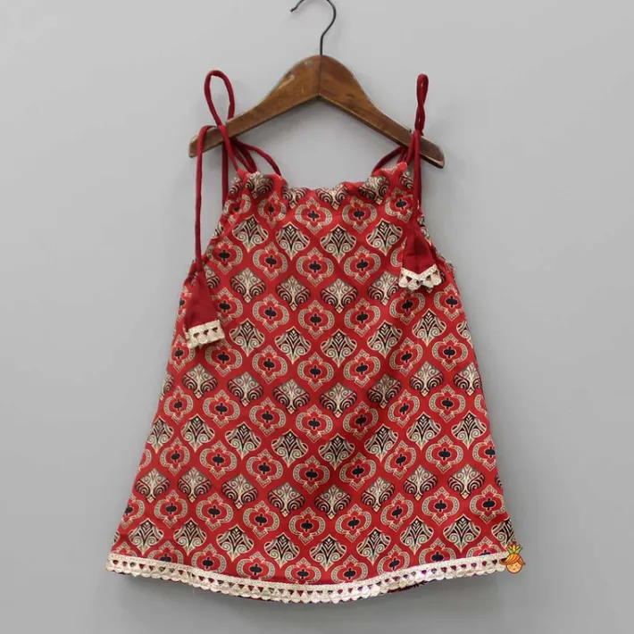 New Printed Kurti With Adjustable Neck And Dhoti Twinning Sets | Ethnic Wear