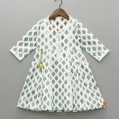 Best Printed Lace Work Flared Kurti Ethnic Wear | Kurtis & Jumpsuits