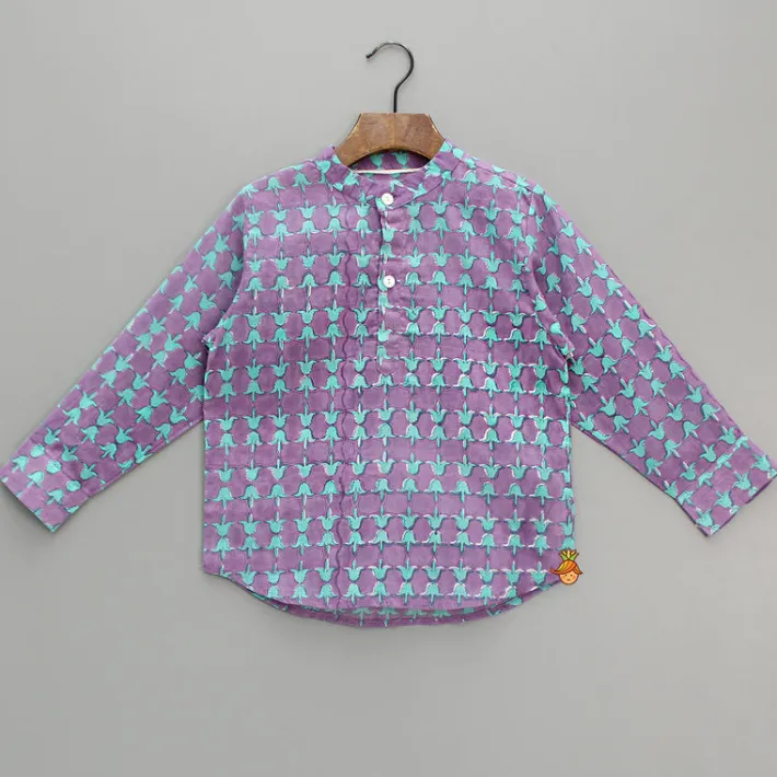 Discount Printed Mandarin Collar Shirt BOY Shirts & Tees
