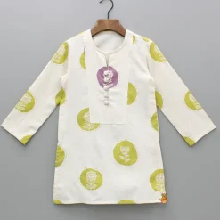 Outlet Printed Off White Kurta And Pyjama BOY Indian Ethnic Wear | Ethnic Sets