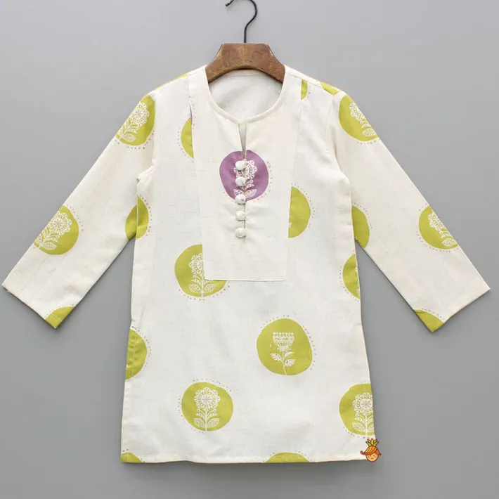 Outlet Printed Off White Kurta And Pyjama BOY Indian Ethnic Wear | Ethnic Sets