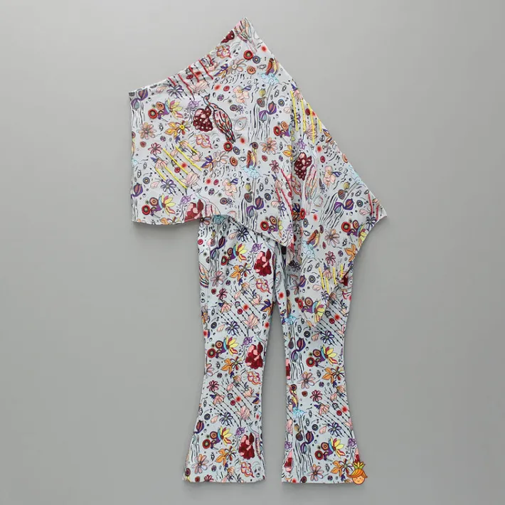 Discount Printed One Shoulder Top And Embroidered Cape With Matching Pant Dresses & Sets | Sets