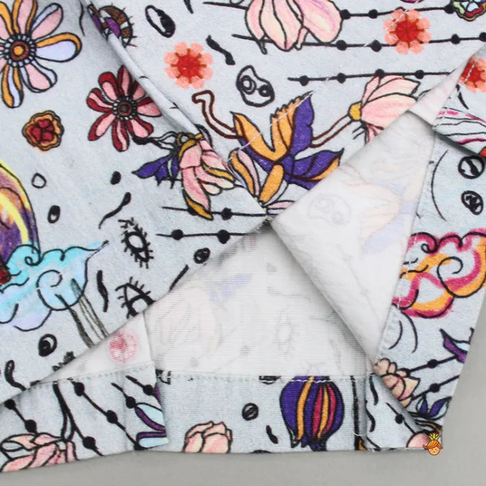 Discount Printed One Shoulder Top And Embroidered Cape With Matching Pant Dresses & Sets | Sets
