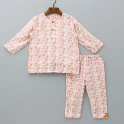 Best Printed Peach Bamboo Fabric Top And Pyjama BOY Sleep Wear | Sleepwear