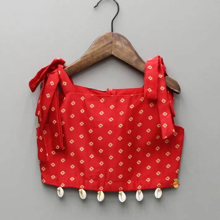 Discount Printed Strappy Red Top And Lehenga Ethnic Wear | Lehengas & Ghagras