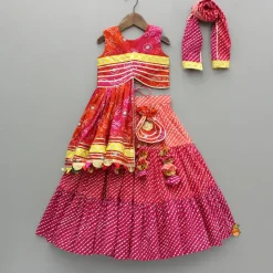 Online Printed Stylish Kurti And Lehenga With Attached Matching Potli And Dupatta Ethnic Wear | Lehengas & Ghagras