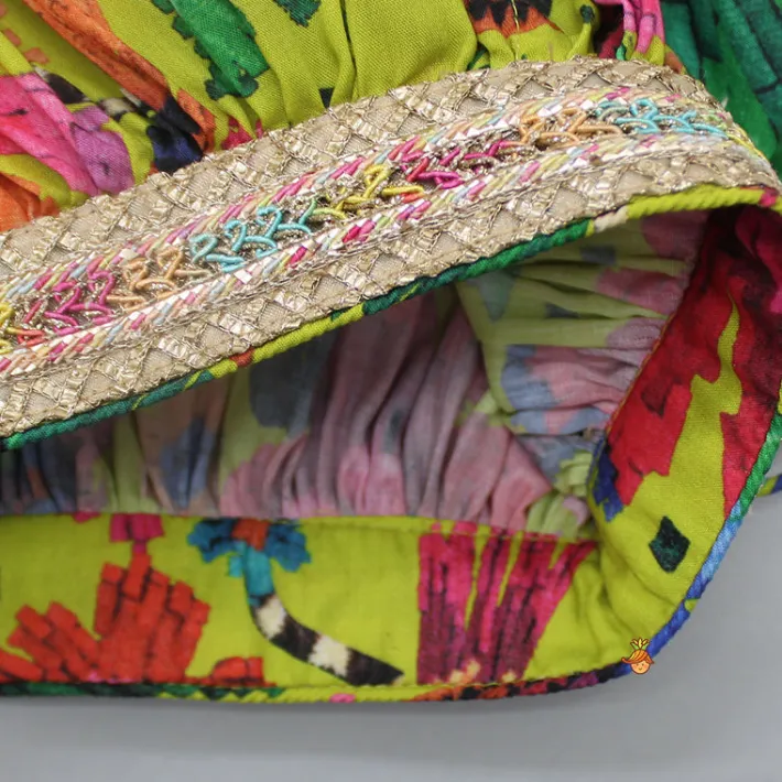 Hot Printed Stylish Top With Flared Palazzo And Hair Band Ethnic Wear | Palazzos & Shararas